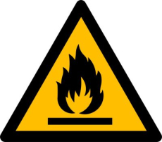 Warnung vor feuergefhrlichen Stoffen, 200x200mm, Aluminium