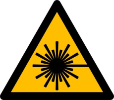 Warnung vor Laserstrahl, 100x100mm, Selbstklebefolie