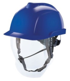 MSA V-Gard 950 Premium Industrie- & Elektrikerhelm mit integriertem Visier, blau