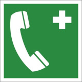 Notruftelefon, 150x150mm, nachleuchtend, Selbstklebefolie