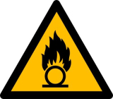 Warnung vor brandfrdernden Stoffen, 100x100mm, Selbstklebefolie